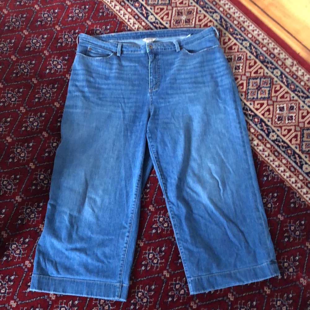 Duluth Trading Co.- DuluthFlex wide leg crop denim jeans